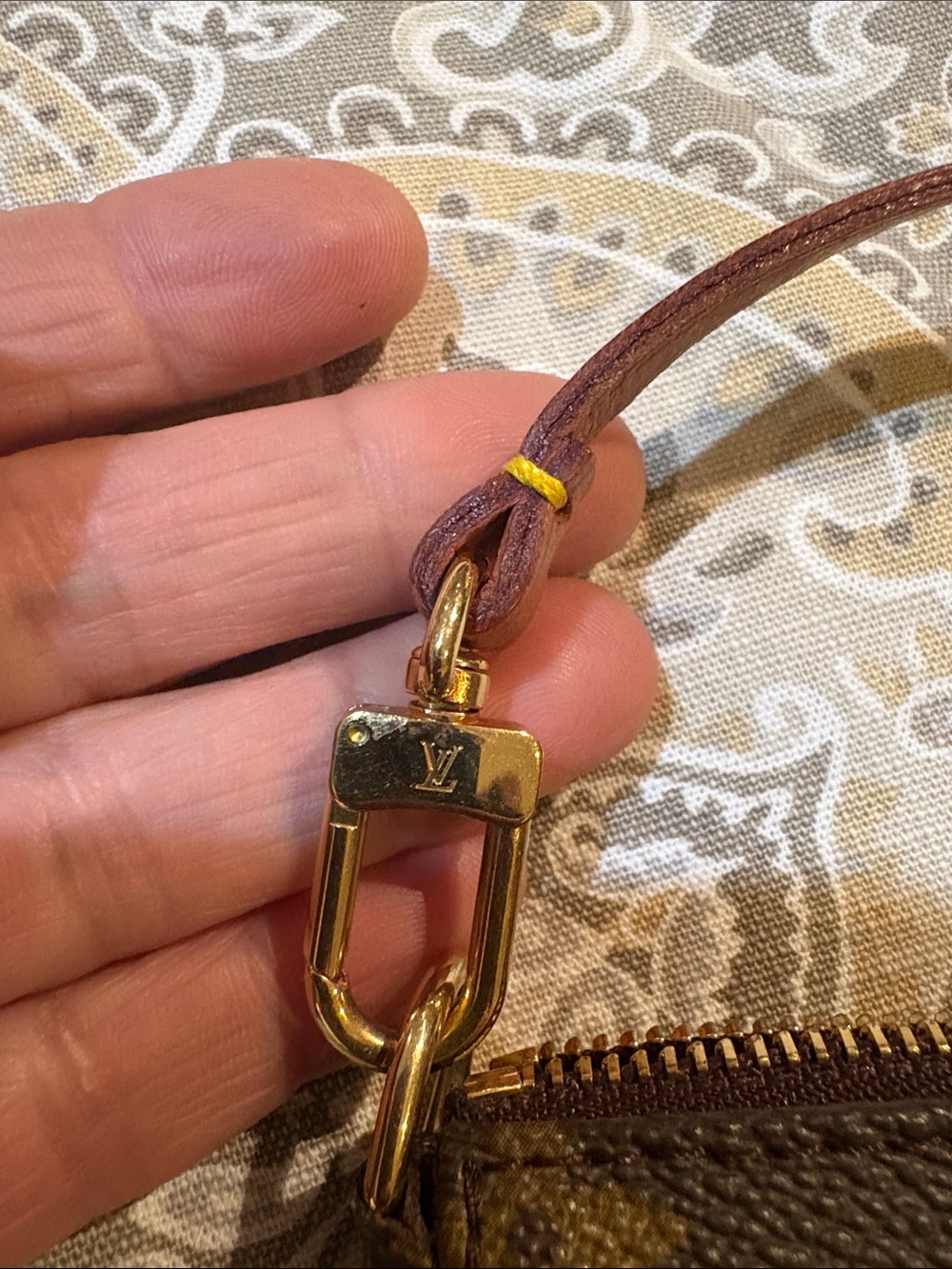 Louis Vuitton Brown Monogram Shoulder Pochette with Vachetta Strap - Picture 11 of 12